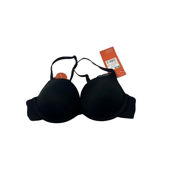 NWT! Gilligan O'Malley Plunge Push-up Bra Black 32B - Picture 2 of 4